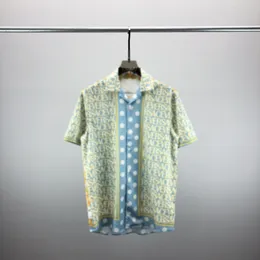 Luksusowa designerska koszula 23SS Modna Moda Geometryczna klasyczna koszulka do kręgli czarna hawajska koszulka Męska luźna krótkie rękaw ZP02