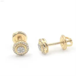 Anpassade smycken 10K 14K 18K Real Gold Stud Earring Diamond Screw Back Hiphop smyckenörhängen för män