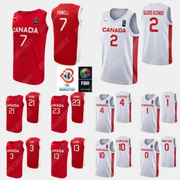 2023 Fiba Canada World Cup Basketball Jersey 7 Kyle Alexander 4 Nickeil Alexander-walker 9 Rj Barrett 25 Trae Bell-haynes 8 Dillon