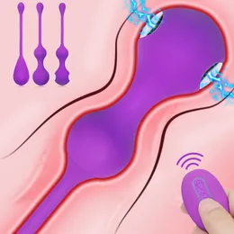 Eggsbullets Electric Shock Vaginal Kegel Balls Ben Wa Geisha Chinese Wireless Vagina Draw Ovar Egg Sex Toys For Women 230804