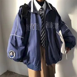 Mensjackor Spring Letter Jacket AllMatch Preppy Style Baseball Uniform Women Lose Thin Casual Lovers Cool Wear Coat 230804