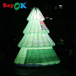 SAYOK 4.5m inflatable Christmas tree decoration with blower fully printed and customized advertising