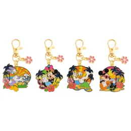 Anime girl boy mouse Drip Oil Metal Ball Bell Keychain key ring accesssory