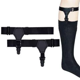 1 Paar schwarze verstellbare Suspensorio-Hosenträger für Herren, elastisch, verhindern, dass Socken herunterfallen, Sockenstrumpfbänder für Herren, Accessoires282c