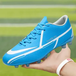 Отсуть обувь синие дети футбол Tffg Laceup Мужские футбольные кроссовки нельзя тренировать унисекс плюс размером 3247 230804