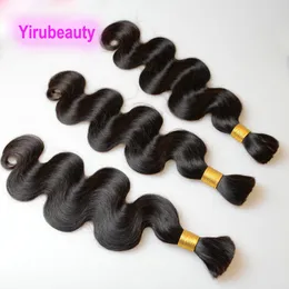 Brasilianska 100% mänskliga hårförlängningar 10-30 tum hårbulkar naturliga färg kroppsvåg hårprodukter