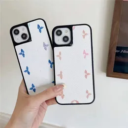 İPhone 14 Pro Max 14pro 14pro 13promax 13pro 13 12 12pro Max Flower Letters Luxury Pu Deri Şok geçirmez Kılıf Kapak Çiftler Kabuğu