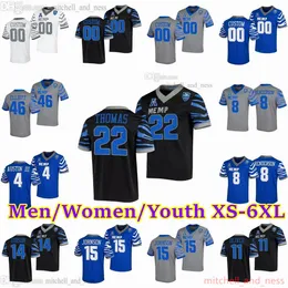 Anpassad XS-6XL NCAA Memphis Tigers Football Jersey 86 Caden Prieskorn 3 Brady White 19 Kenneth Gainwell 1 Tony Pollard 18 Eddie Lewis 28 Asa Martin 8 Darrell Henderson