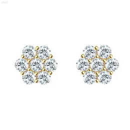 Blues Rts New Arrival Sterling Silver Micro Pave 4mm Vvs Moissanite 925 Flower Stud Earrings for Women Jewelry