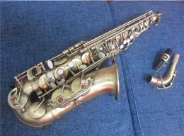 Saxofone alto Acabamento antigo de alta qualidade MARK Eb Eflat Sax Shell Key Carve Pattern Instrumento de sopro com estojo Outros acessórios
