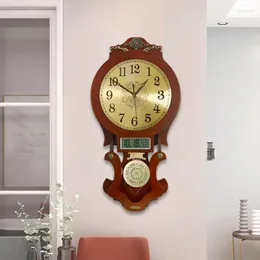 ウォールクロック高級デジタル時計ベッドルームキッチンビンテージデザインモダンリビングルーム木製レロジオデパレデ装飾