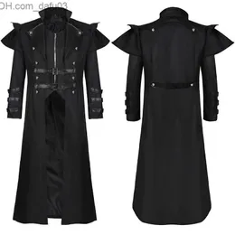 Theme Costume Men's Medieval Dress Steampunk Pirate Role Play Jacket Coat Victorian Gothic Clothing Z230805