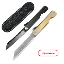 6.3 "Nero/Oro Higonokami MINI Coltello tascabile Tanto Blade Uso quotidiano Taglio all'aperto Campeggio Sopravvivenza Salvataggio Coltelli compatti