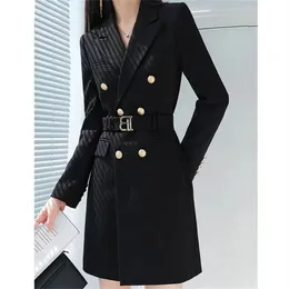 Women Long Suit Dresses Autumn Wnter Office Causal Suits Dress Mini Blouse Vestido De Mujer Frocks Coats Clothing Size S-2XL