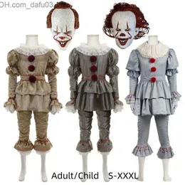 Тематическое костюм костюм Хэллоуин Клоун Ролевая игра Пеннивейс приходит Стивен Кинк Клоун Клоун Стариный костюм старинный детский костюм Z230805