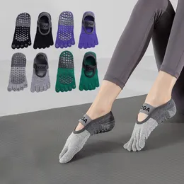 Spor çorapları 2 çift yoga kadın beş parmak profesyonel kalmaz nefes alabilen kapalı dozlu fitness pilates 230814