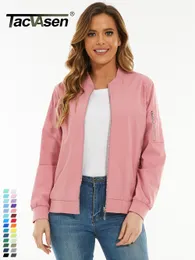 Women's Jackets TACVASEN Spring Fashion Pilot Biker Bomber Jacket with 4 Pockets Windbreaker Streetwear Ladies Outwear Work Coats 230804