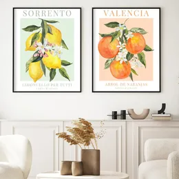 Fruit Simplicity Canvas Painting Lemon Orange Vintage Posters and Prints Wall Art Wall Pictures Kitchen Room Home Decor w06