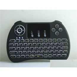 Tangentbord trådlöst bakgrundsbelysta Blacklight Keyboard H9 Fly Air Mouse MTI-Media Remote Control Toucad Handheld For Android TV Box Drop Del DHSRP