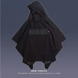 Мужские траншеи панк панк модные жакеты темная ниндзя функциональная куртка с капюшоном Harajuku уличная одежда с ветропроницаемой короткой 230804