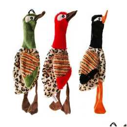 Dog Toys Chews 30X9Cm Lovely Squeak Plush Pet Toy Duck Bird Stuffing Puppy Interactive Play Empty Sound Drop Delivery Home Garden S Dhynj