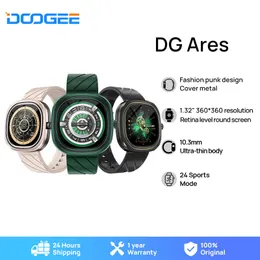 DOOGEE DG ARES Fashion Punk Design Clock Watches 1.32 "Retina Level Round Screen 300mAh Battery Smartwatch för Android iOS -telefon