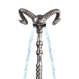 Giocattoli per adulti 140mm Design speciale testa di teschio cavo acqua che scorre metallo spina del pene bastone catetere dilatatori del suono uretrale giocattoli del sesso maschile 230804