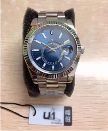 Relógios masculinos de aço azul marinho 2023 U1 GMT movimento automático pequeno mostrador safira calendário relógio de 42 mm céu inoxidável relógios de pulso