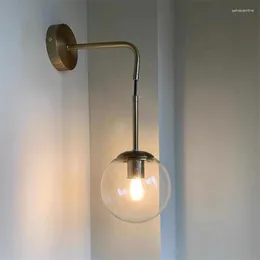 Wall Lamp Modern Glass Ball Wal Lamps Living Room Simple Indoor Decoration LED Lights Bathroom Bedroom Bedside Lighing Fixtures