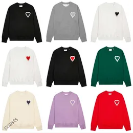 Män och kvinnor designer Paris amis hoodie klassisk broderi kärlek pullover klänning rund hals fast färg långärmad tröja älskare hoodie casual top coat aa