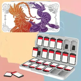 24 slots para cartão de jogo/24 cartões SD caso titular para nintendo switch lite/oled, caixa de armazenamento compacta portátil kawaii