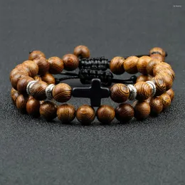 Strand Ethnic Tibetan Natural 8mm Tiger Volcanic Lava Bracelets Irregular Copper Beads Braided Bangles For Women Men Lover Jewelry Gift