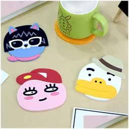 Mats Pads Sile Dining Table Placemat Coaster Kitchen Accessories Mat Cup Bar Mug Cartoon Animal Bear Duck Rabbit Drink Drop Delive Dhjdx