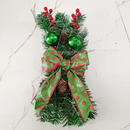 Decoração de escada festiva de flores decorativas led brilhante escada de natal swag pinho agulha pinha baga laço laço decoração de bola para interior