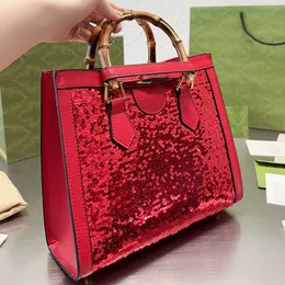Дизайнерская сумка роскоши сумочка сумки Classed Crossbody Bag Fashion Bamboom Объединенные покупки сумочки большие мощности женский кошелек красный свадебный пакет ужин с блестками