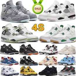 Jumpman 4 Retro Basketball Shoes 4s Black Cat Oil Green University Blue Atmosphere Thunder Red White Oreo OG Bred Guava Ice Cement donna Sport Trainers Big Size 36-47