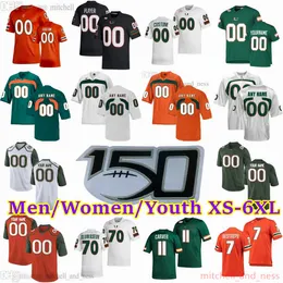 2023-24 Maglia da calcio personalizzata S-6XL NCAA Miami Hurricanes 53 Jakai Clark 41 Chase Smith 13 Jake Garcia 46 Nick Kelly 88 Jeremy Shockey 3 Mike Harley Phillip Buchanon