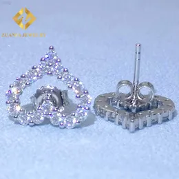 Snabb leverans 925 Silver Sterling VVS GRA ICed Out Moissanite Diamond Jewelry Hiphop Studörhängen