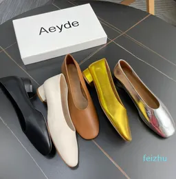 Scarpe da donna Aeyde Square Toe Flats Fashion New Classic Scarpe comode di marca vintage