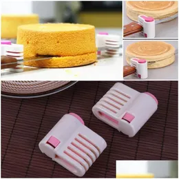 Cake Tools 2Pcs/Lot 5 Layers Kitchen Bread Slicer Cutter Leveler Set Diy Fixator Cutting Accessories Drop Delivery Home Garden Dining Dhulg