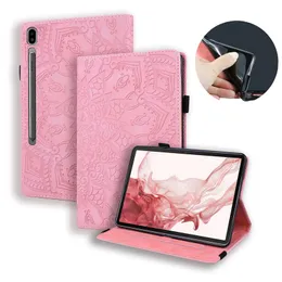 Tablet Case For Samsung Galaxy S9 Plus Ultra Tab S8 S7 S6 Lite Fashion Flower PU Leather Wallet Sunflower ID Card Cash Pocket Holder Flip Cover Shockproof Holder Pouch