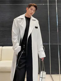 Męskie okopy płaszcze syuhgfa mężczyzn odzieży 2023 Autumn Korean Streetwear Fashion Long Płaszcz Losy Trend Trend Przystojny swobodny wiatr 230804