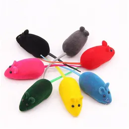 猫のおもちゃカラーフマウスおもちゃ現実的な毛皮マウス動物動物きしみゴムペット用品ドロップデリバリーホームガーデンdhqi1