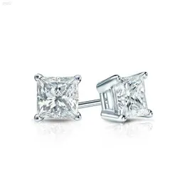 AAA GEMS Princess Cut Moisasnite 925 Sterling Silver Studs Moissanite VVS D Studörhängen