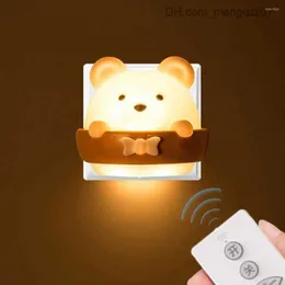 Lampenschirme Nachtlichter LED-Licht USB-Aufladung Wandlampe Fernbedienung Lampen Baby Kindergeschenk Laterne Schlafzimmer Nachttisch Z230809