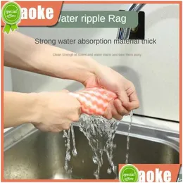 Cleaning Cloths New Water And Oil Absorption Non Stick Cloth Dry Wet Dual Use Easy To Clean By Wi Scouring Pad Microfibre Rag Drop Del Dhwp2