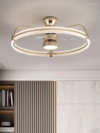 Pendant Lamps Noiseless Electric Fan Chandelier Bedroom Lamp Guest Restaurant Motor Integrated Round