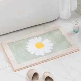 Carpets 2023 Cartoon Daisy Carpet Floor Mat Bathroom Anti-skid Bedroom Absorbent Foot Grey