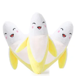 Dog Toys Chews Cat Cute Plush Banana Shape Squeak Sound Fruit Interactive Toy Creative Pet Supplies Drop Delivery Home Garden Dhst4