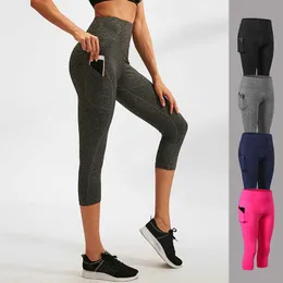 2023 Kvinnor Yoga Pants High Elastic Sports Seamless Sport Leggings Tights Sportkläder Fitness Compression Solid Slim Running Pant